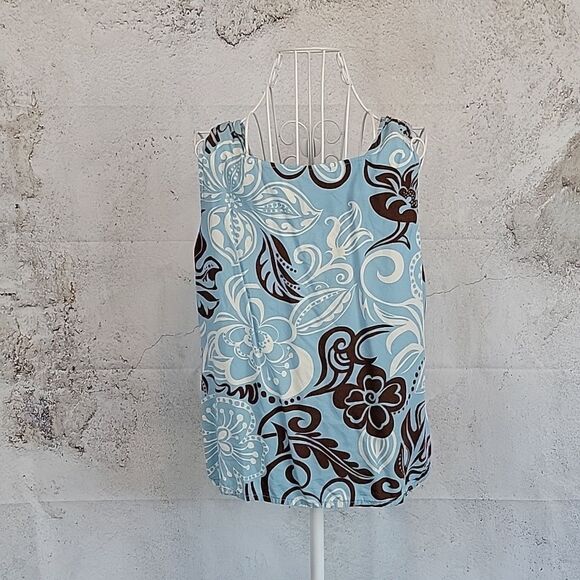 Bishop St. Apparel Hawaiian print sleeveless blouse Women's Size L - Picture 5 of 9